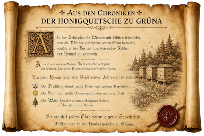 Imkerei Honigquetsche Am Poltermühlenteich in 09224 Grüna. Unser Honig